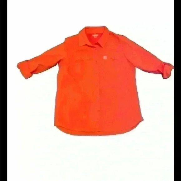 Carhartt Force Coral Pink Button Down Shirt Size 12-14 NWOT - Picture 1 of 4